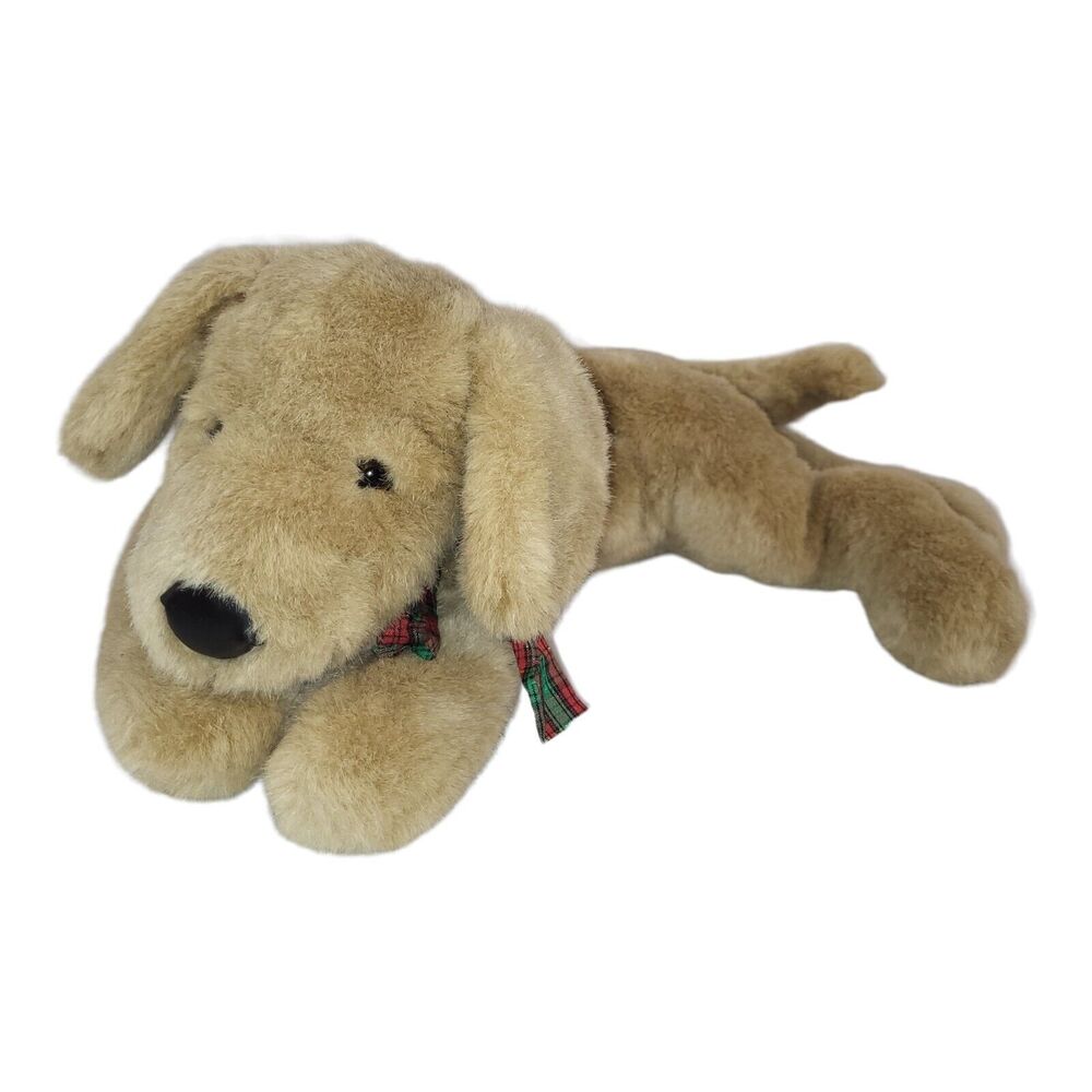 Vtg American Wego‎ Plush Puppy Dog Laying Golden Retriever Stuffed Animal 18”